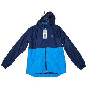 Eddie Bauer Kids Waterproof Jacket L 14/16 Blue & Navy Full Zip Hood
